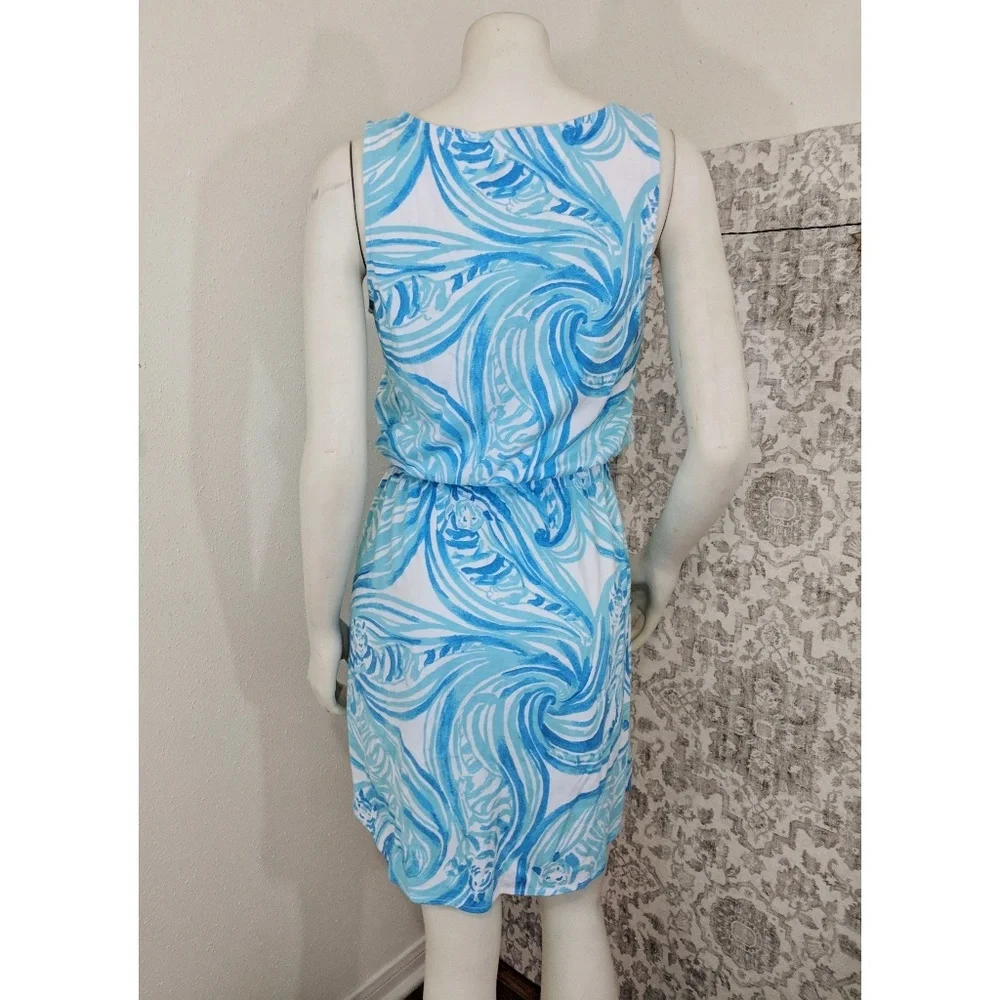 Lily Pulitzer Blue & White printed Windward summer beach Dress - Picture 8 of 8